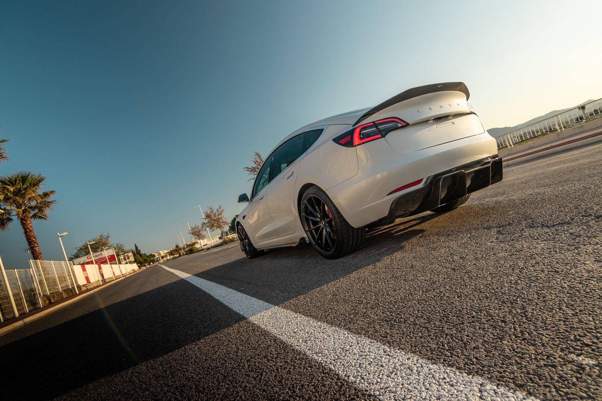 Vorsteiner Style Carbon Fibre VOLTA Track Edition Rear Diffuser For Tesla Model 3 by FORM (2018+) FORM Industries