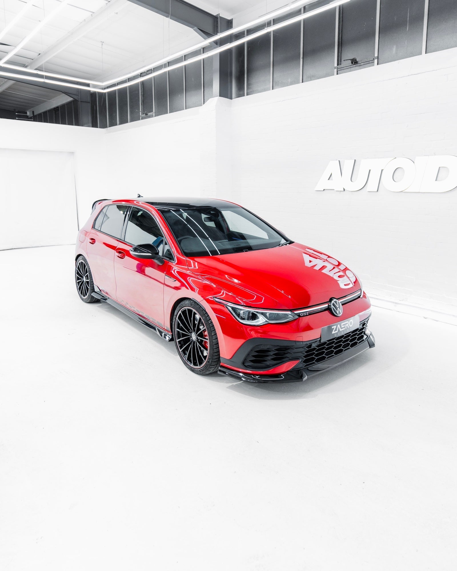 VW Golf GTI Clubsport Mk8 EVO-1 Gloss Black Front Splitter by ZAERO (2020+)