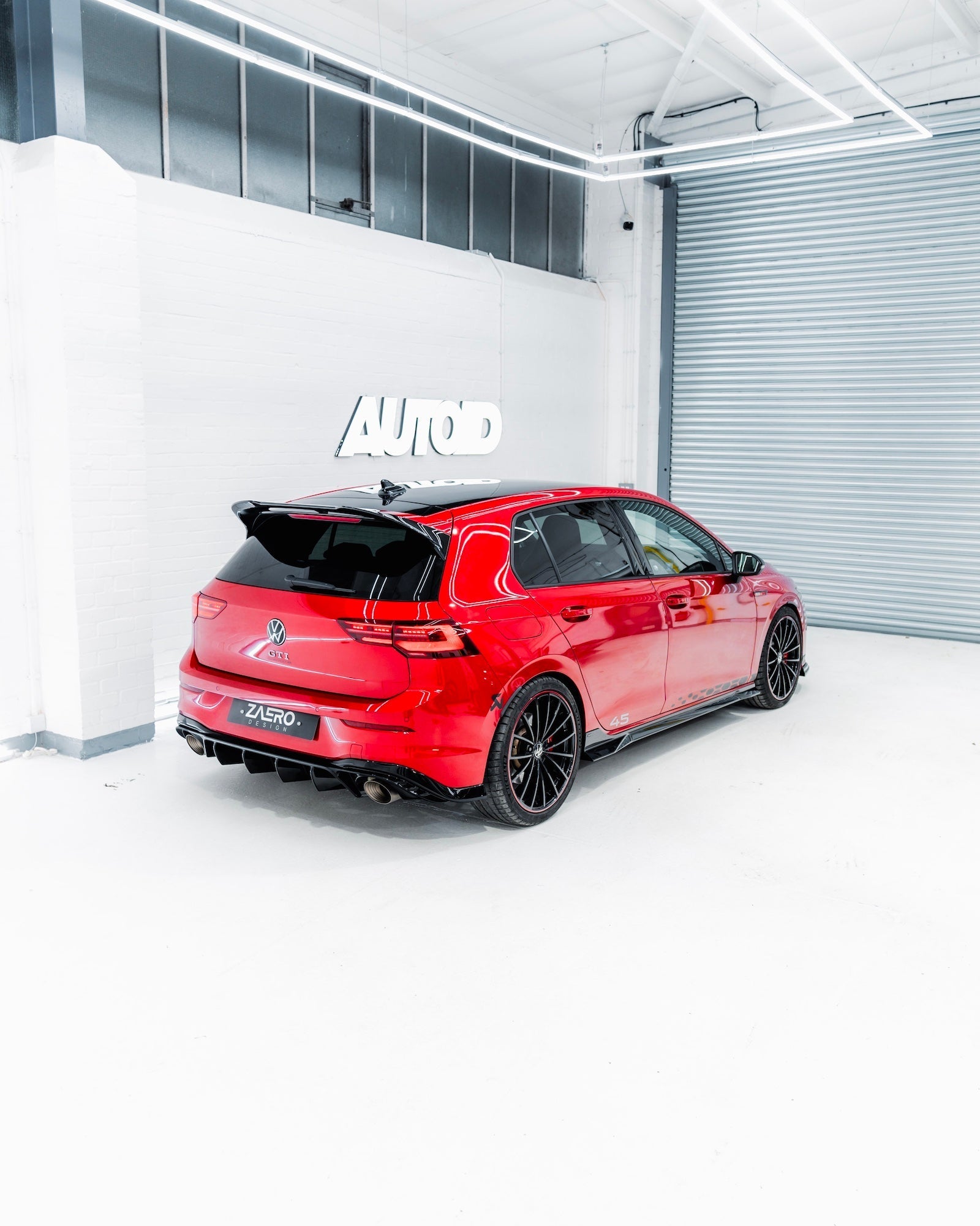 VW Golf GTI Clubsport Mk8 EVO-1 Gloss Black Rear Diffuser by ZAERO (2020+)