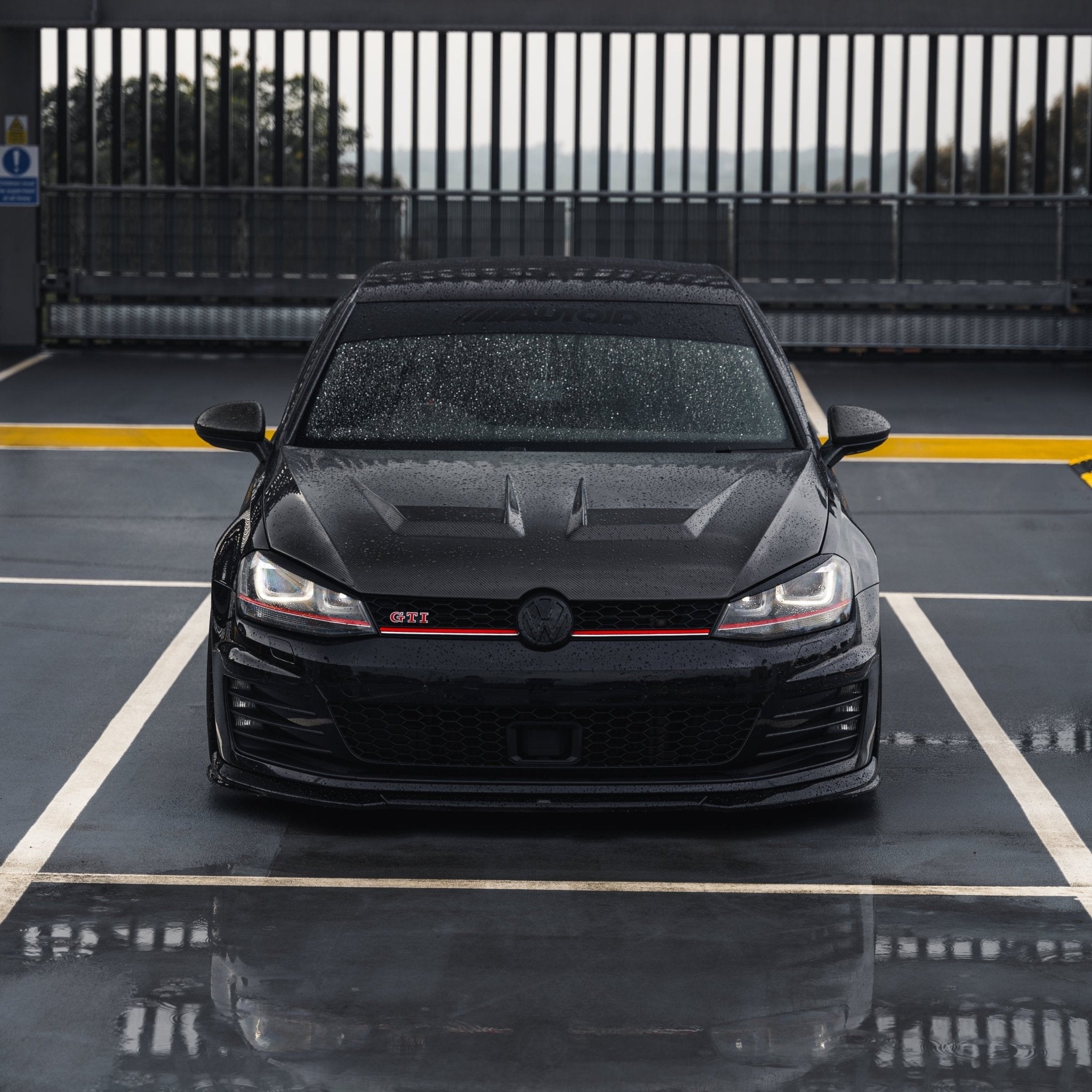 VW Golf GTI & Golf GTD Mk7 EVO-1 Gloss Black Front Splitter by ZAERO (2013-2017)