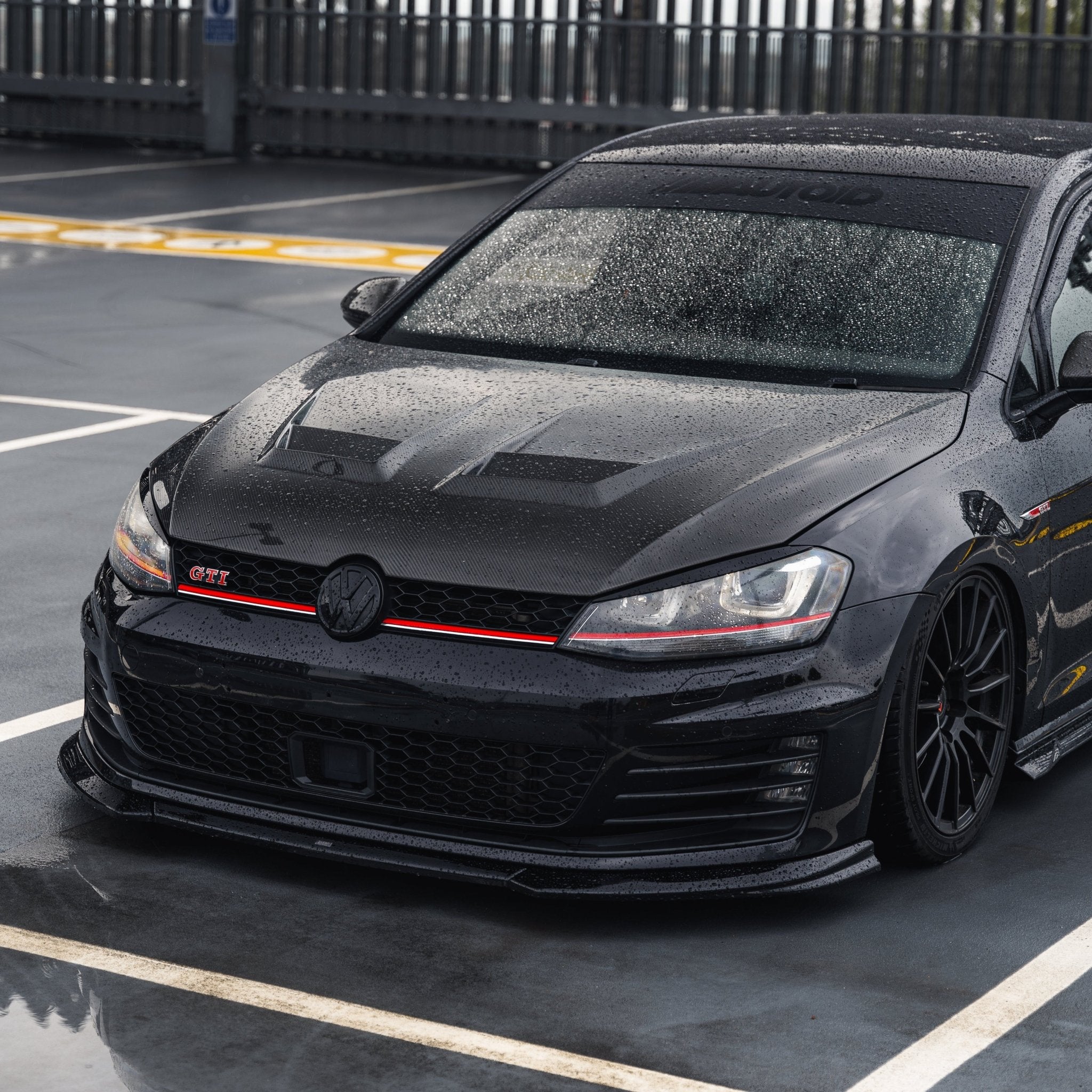 VW Golf GTI & Golf GTD Mk7 EVO-1 Gloss Black Front Splitter by ZAERO (2013-2017)