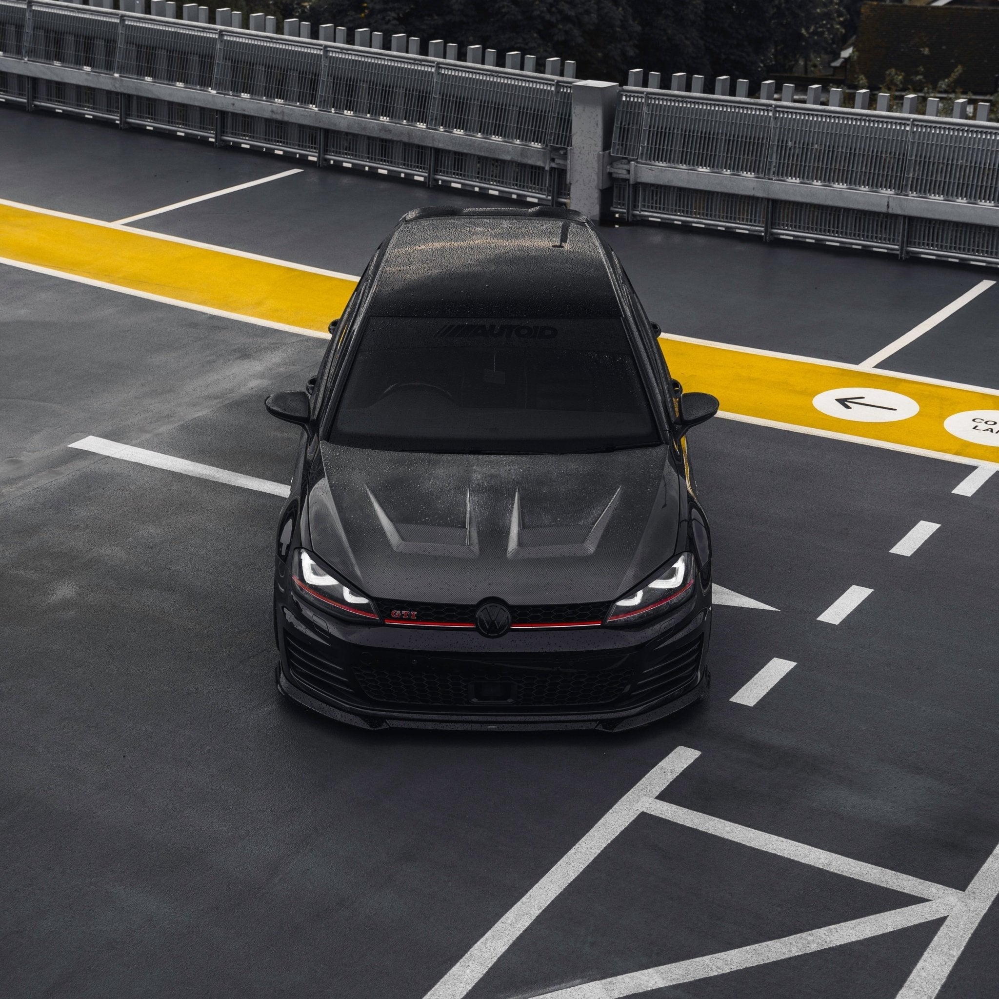 VW Golf GTI & Golf GTD Mk7 EVO-1 Gloss Black Front Splitter by ZAERO (2013-2017)