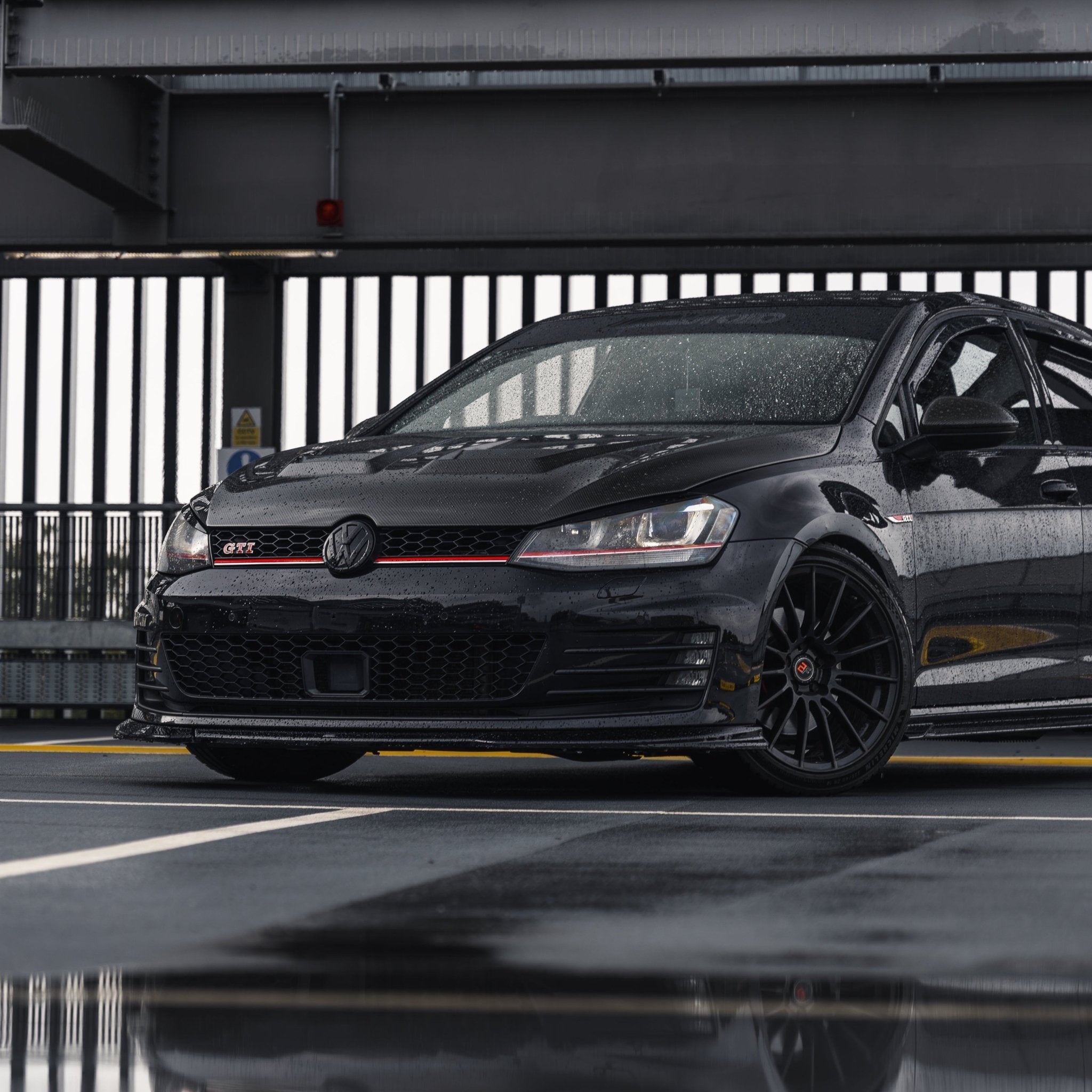 VW Golf GTI & Golf GTD Mk7 EVO-1 Gloss Black Front Splitter by ZAERO (2013-2017)