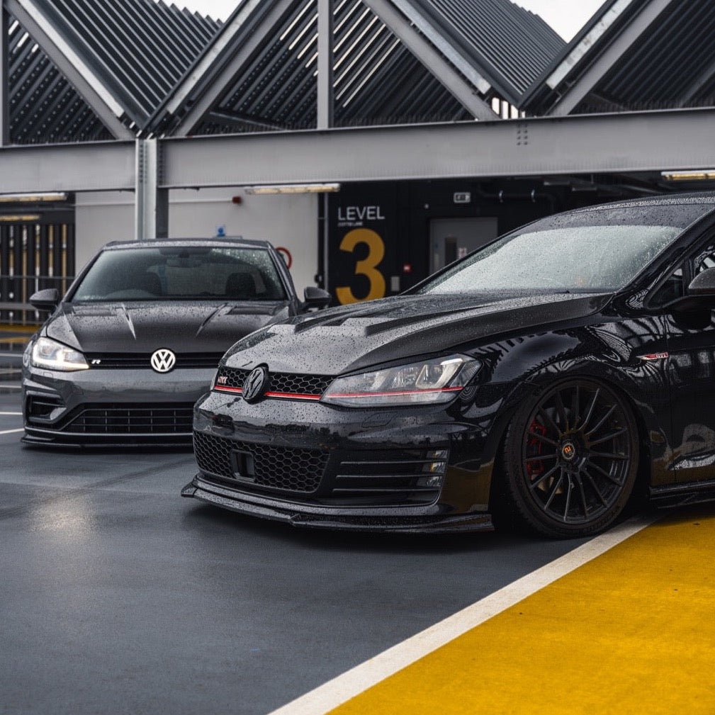 VW Golf GTI & Golf GTD Mk7 EVO-1 Gloss Black Front Splitter by ZAERO (2013-2017)