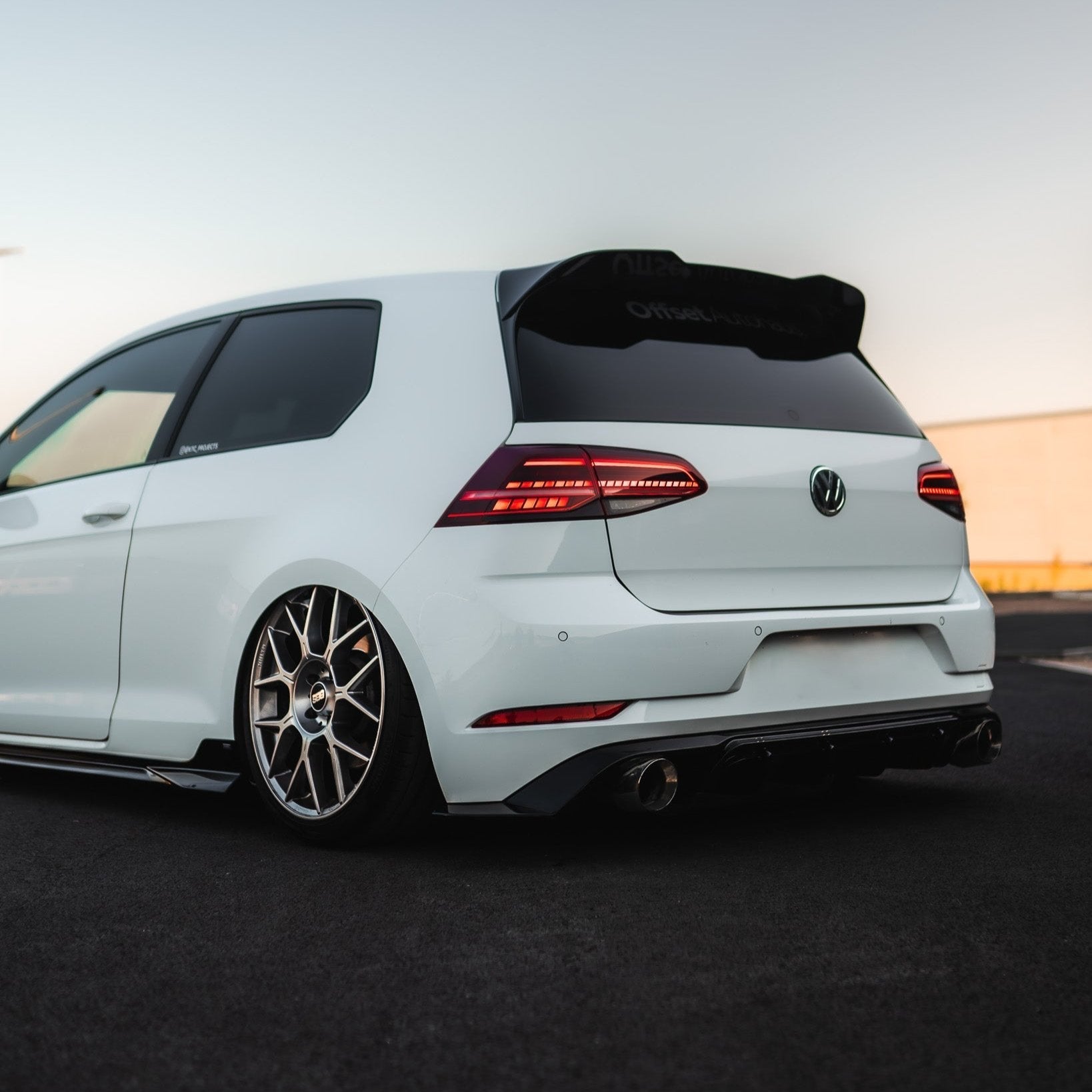VW Golf GTI Mk7.5 EVO-1 Gloss Black Rear Diffuser by ZAERO (2017-2020)