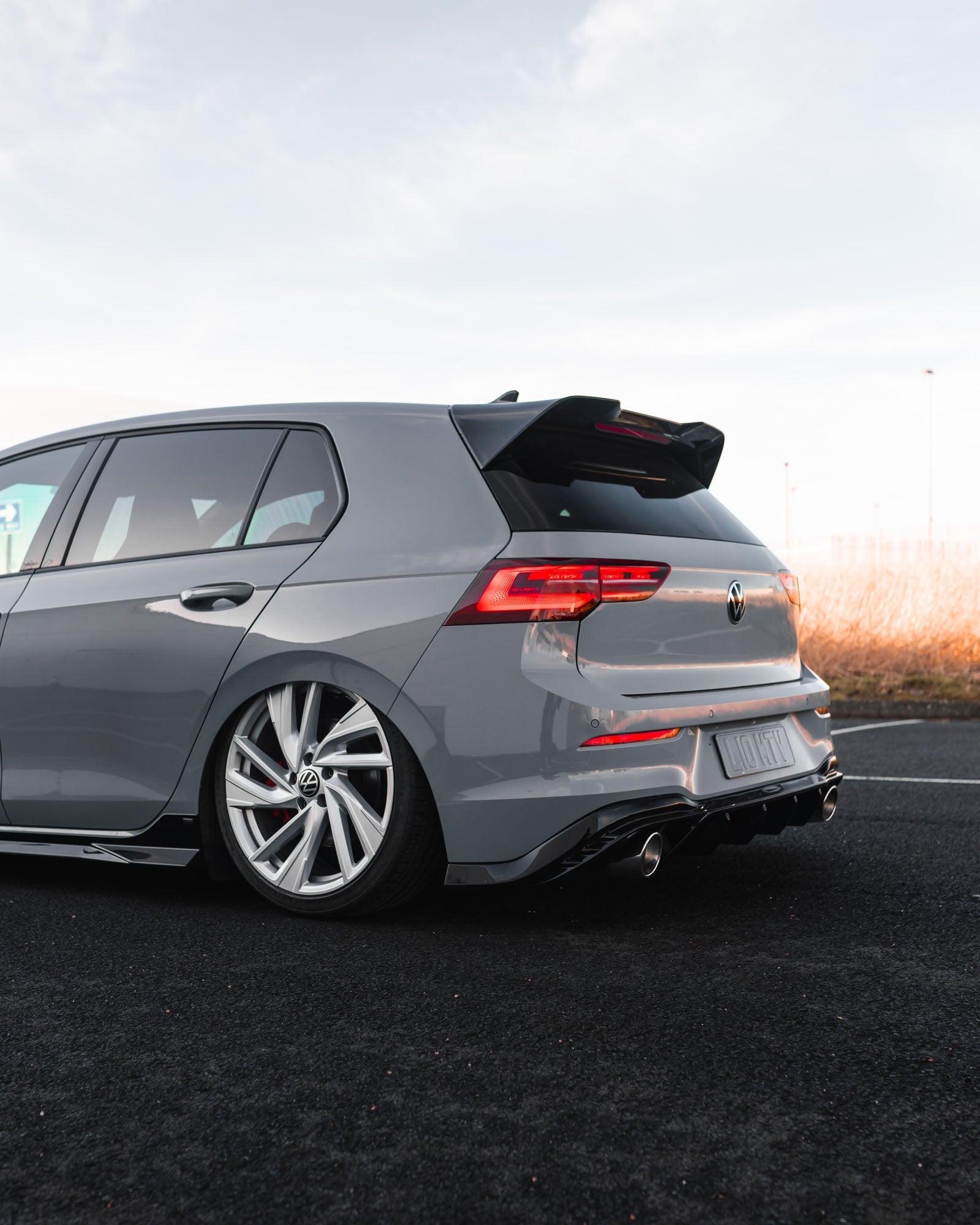 VW Golf GTI Mk8 & Mk8.5 EVO-1 Gloss Black Rear Diffuser by ZAERO (2020+)