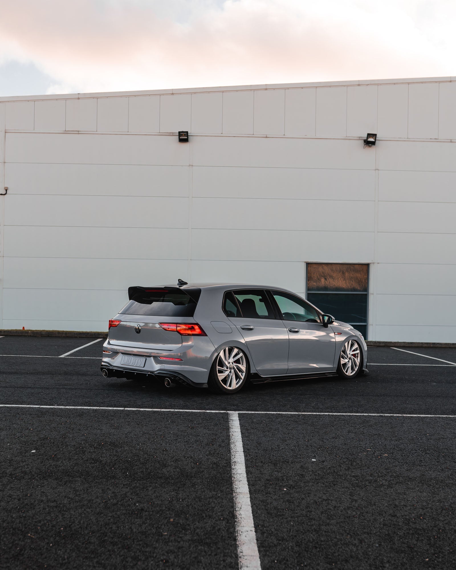 VW Golf GTI Mk8 & Mk8.5 EVO-1 Gloss Black Rear Diffuser by ZAERO (2020+)