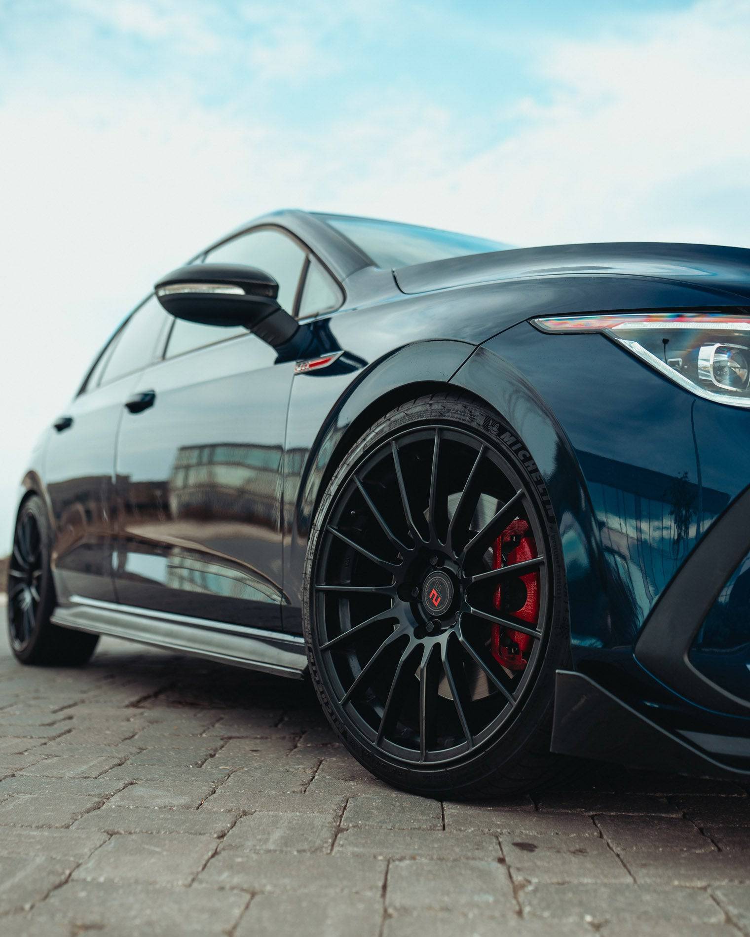 VW Golf GTI Mk8 & Mk8.5 Gloss Black Side Skirts by FORM (2019+) FORM Industries