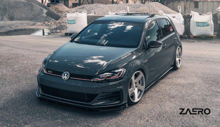 VW Golf GTI TCR EVO-1 Gloss Black Front Splitter by ZAERO (2017-2019, Mk7.5)