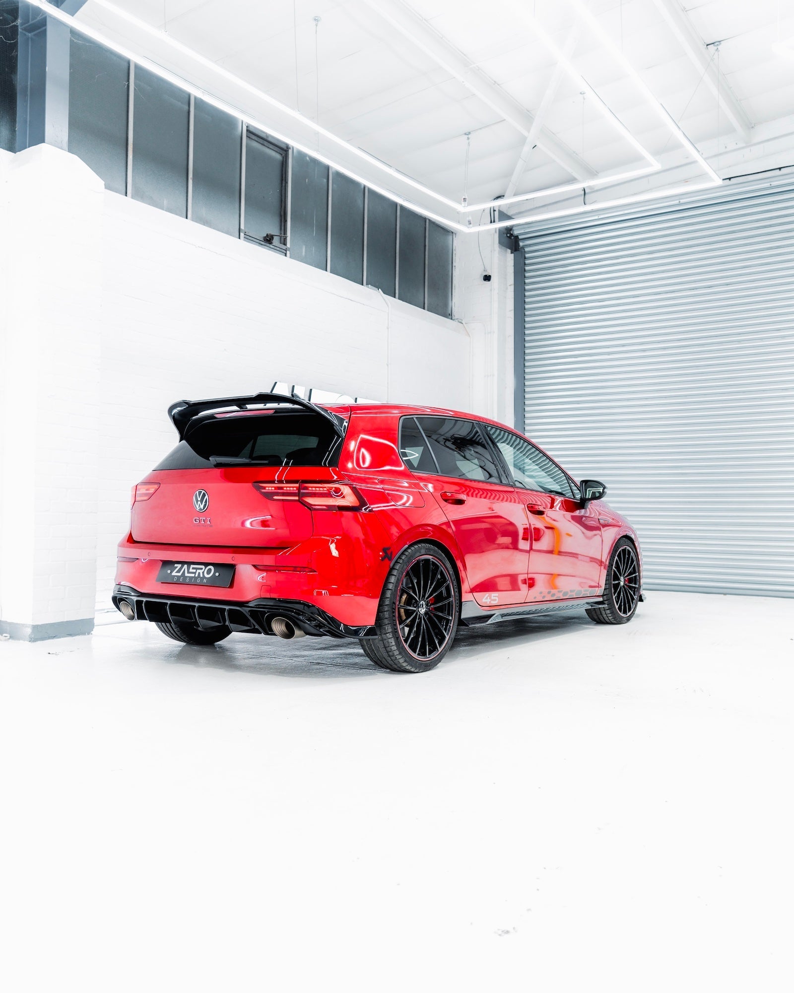 VW Golf GTI Clubsport & Golf R Mk8 EVO-1 Gloss Black Rear Spoiler by ZAERO (2020+)