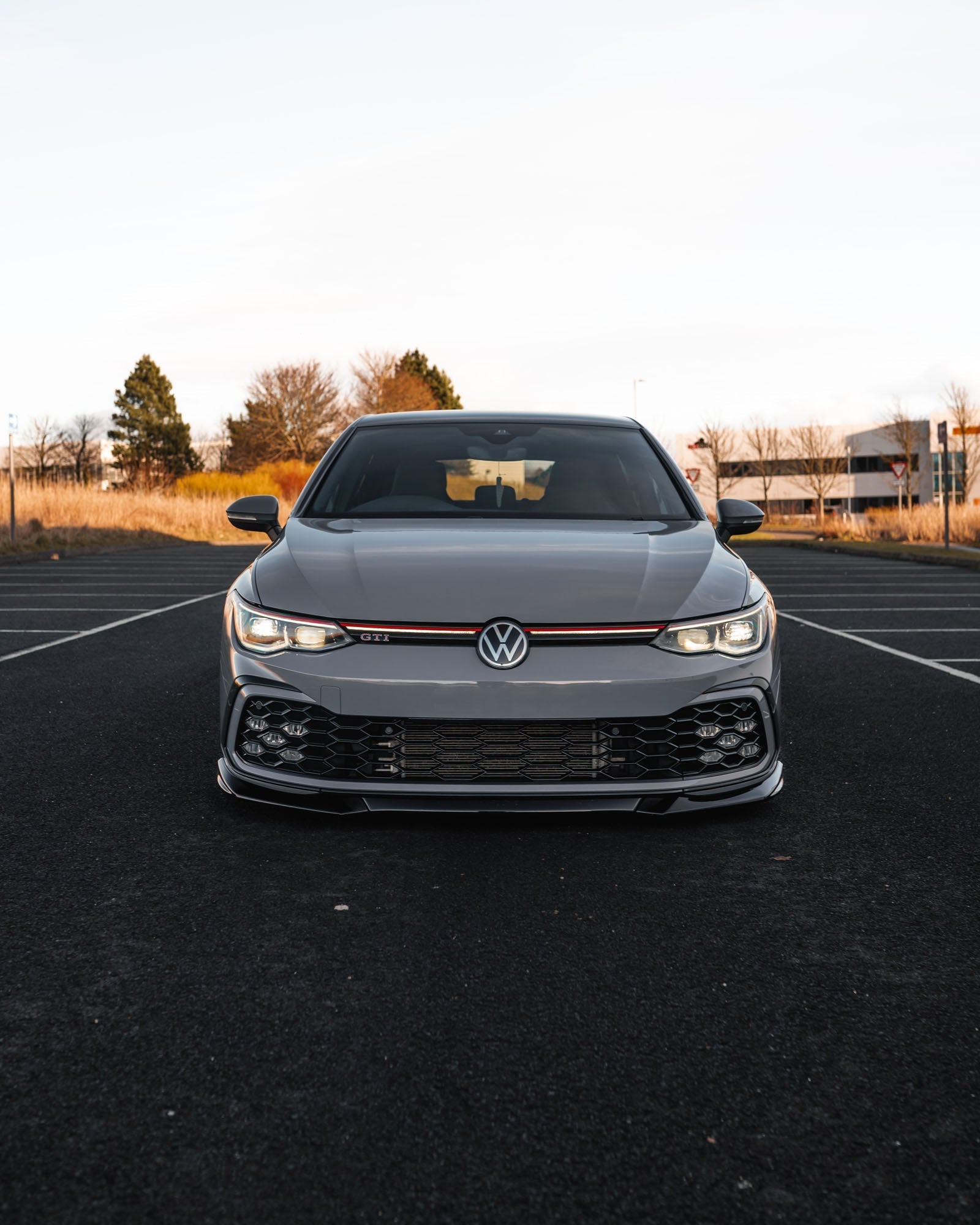VW Golf R-Line & Golf GTI Mk8 EVO-1 Gloss Black Front Splitter by ZAERO (2020+)