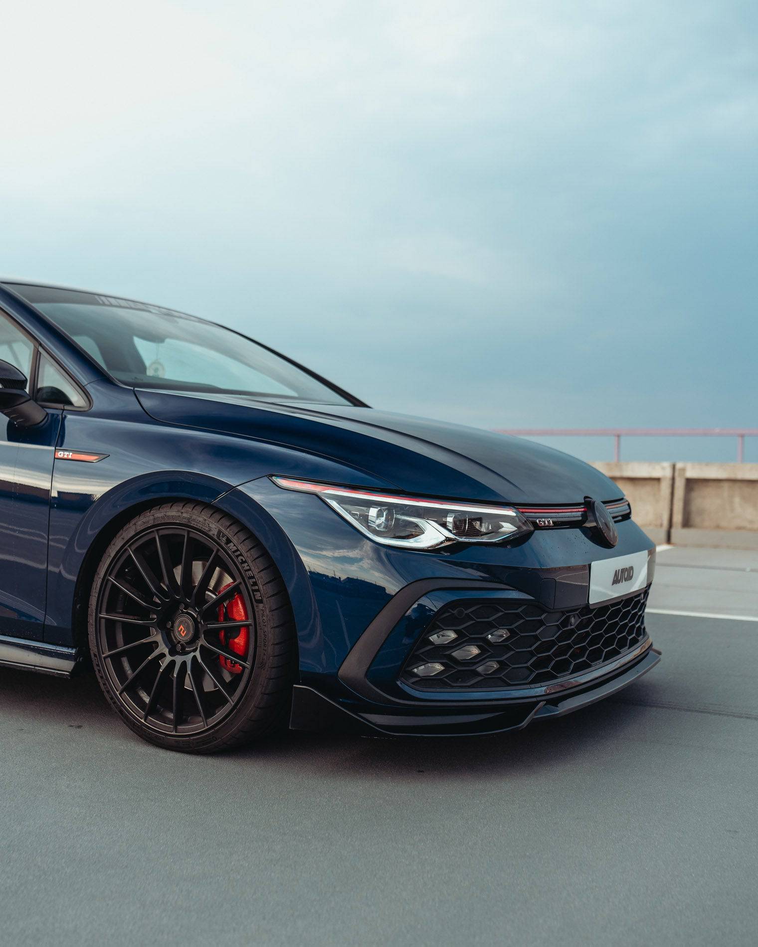VW Golf R-Line & Golf GTI Mk8 Gloss Black Performance Front Splitter by FORM (2019+) FORM Industries