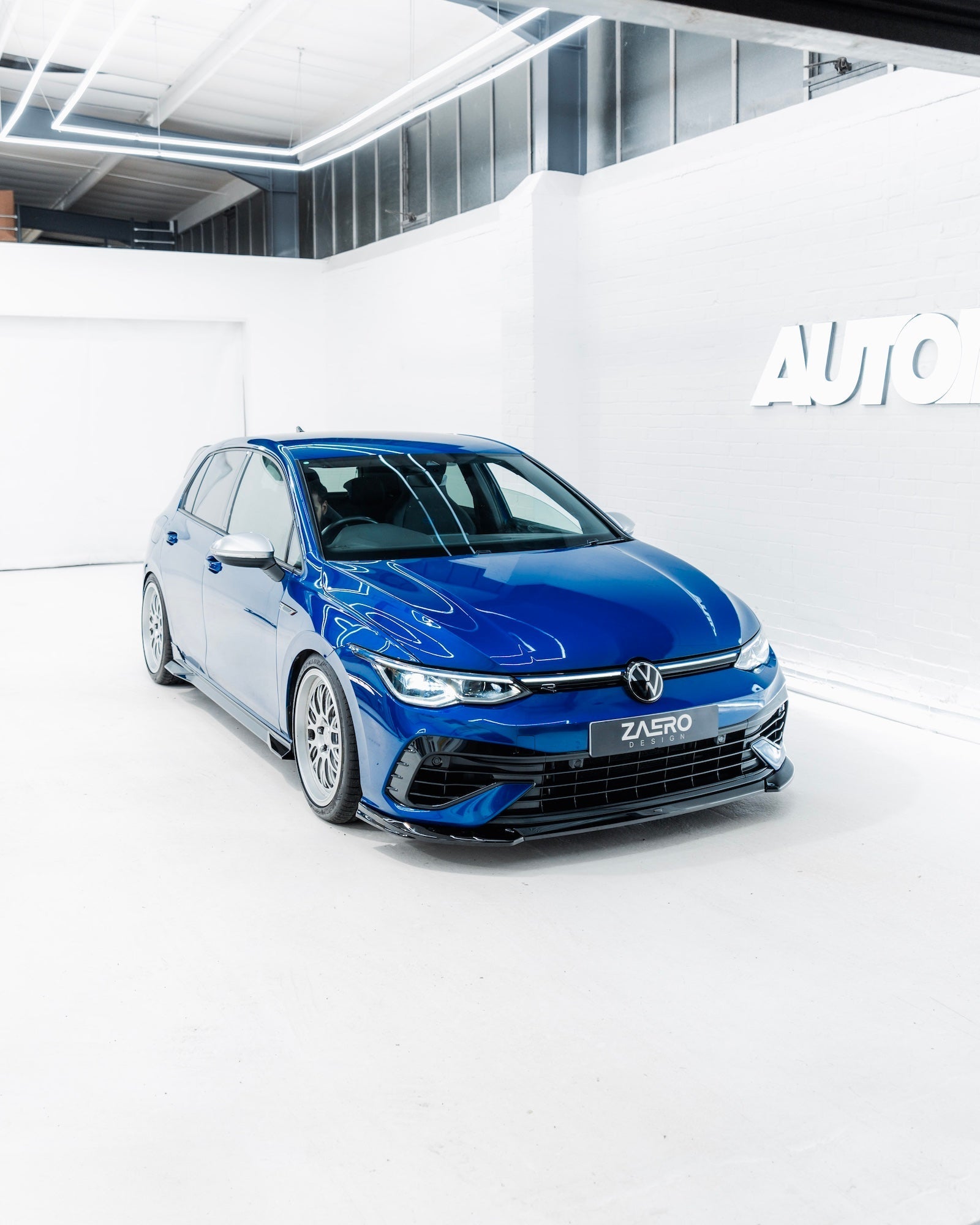 VW Golf R Mk8 EVO-1 Gloss Black Front Splitter by ZAERO (2020-2024)