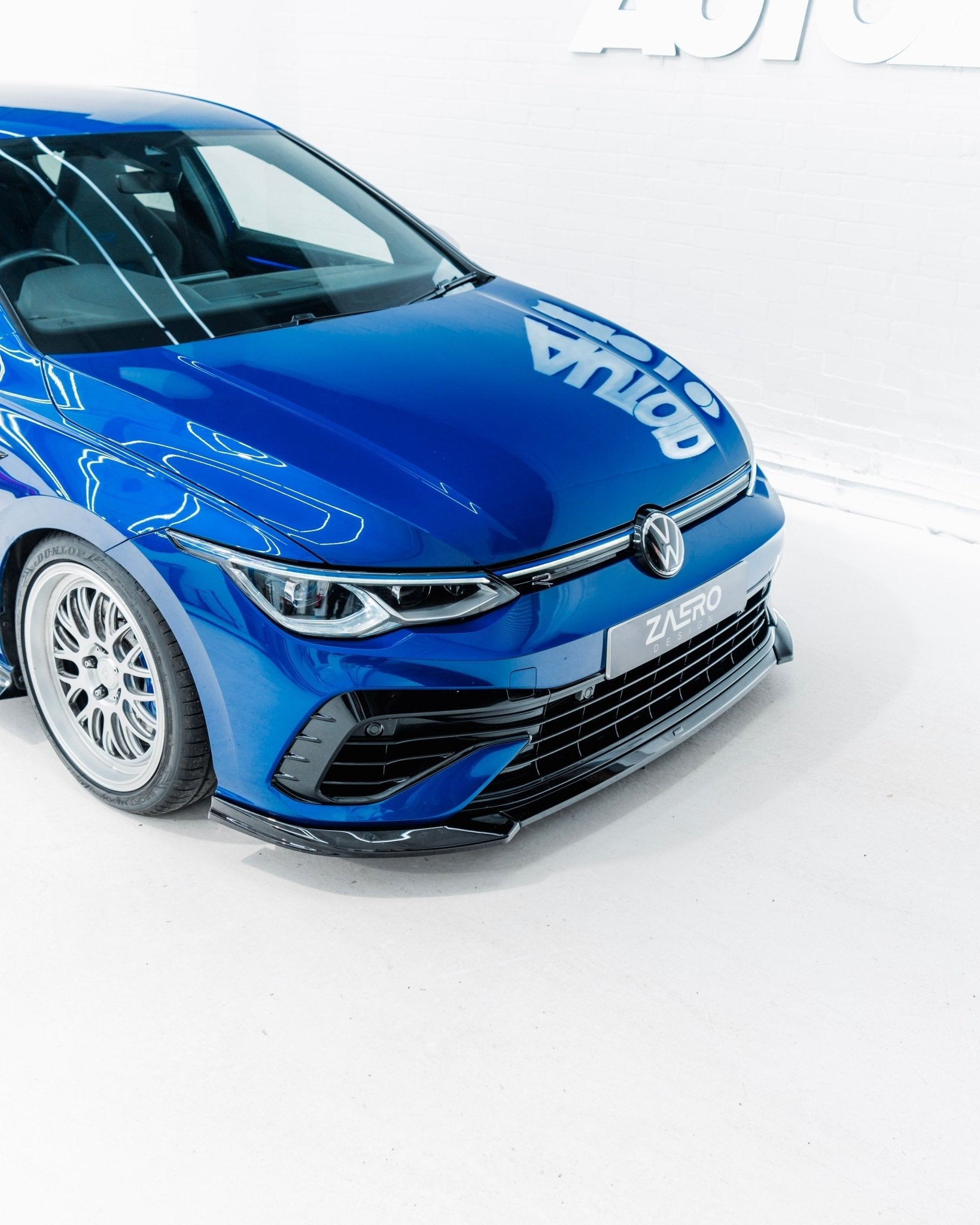 VW Golf R Mk8 EVO-1 Gloss Black Front Splitter by ZAERO (2020-2024)