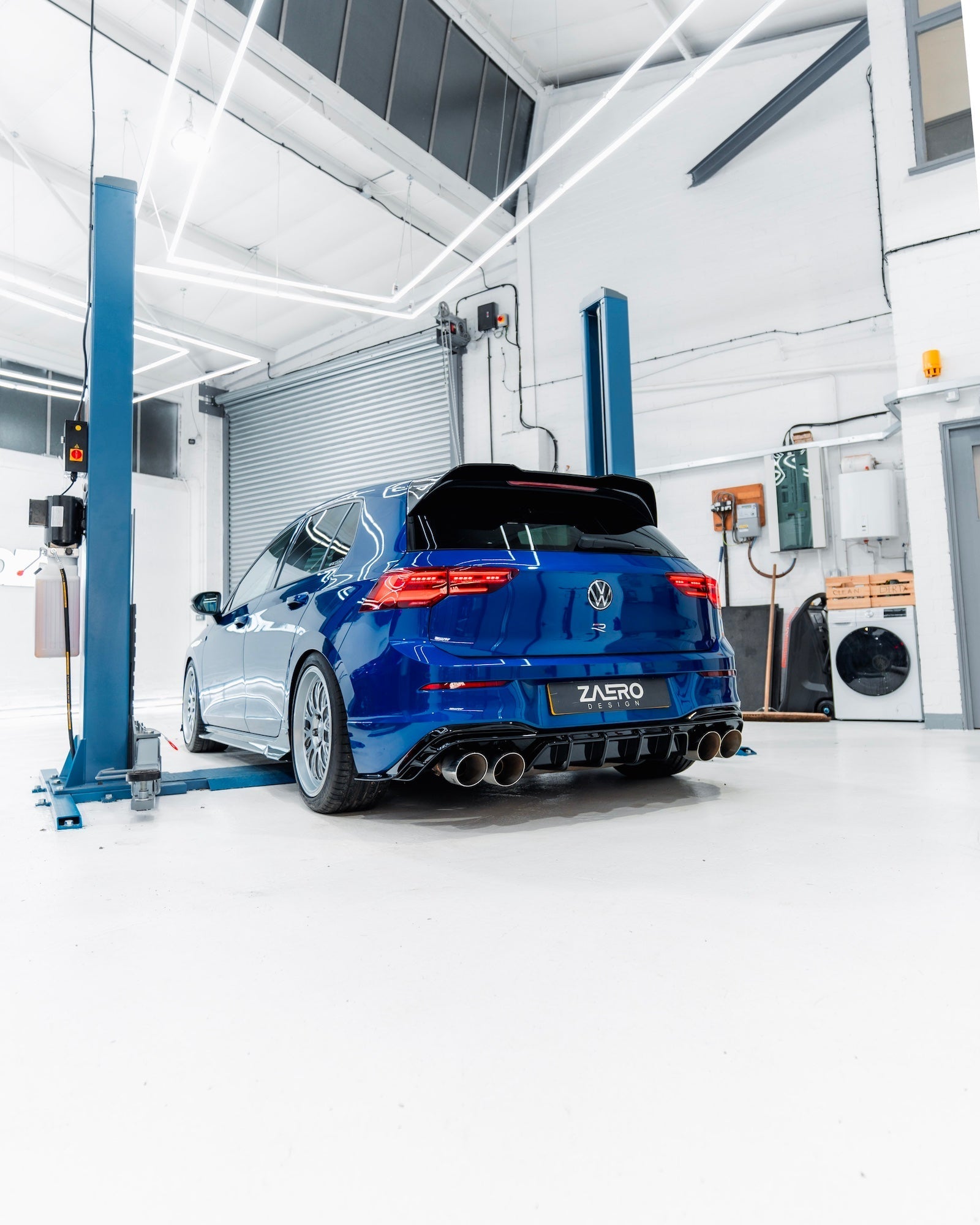 VW Golf R Mk8 & Mk8.5 EVO-1 Gloss Black Rear Diffuser by ZAERO (2020+)