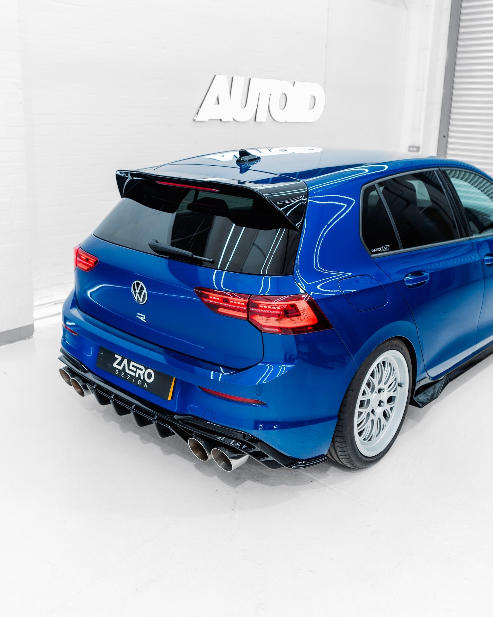 VW Golf R Mk8 & Mk8.5 EVO-1 Gloss Black Rear Diffuser by ZAERO (2020+)